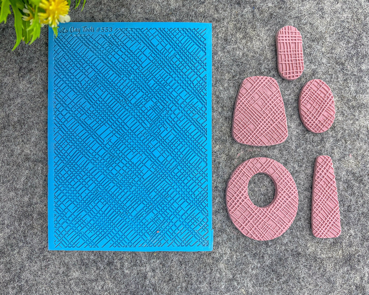 Criss Cross Texture mat for polymer clay, Polymer Clay Rubber Texture mat, Texture Tile mats, Fimo, Sculpey, Cernit #553