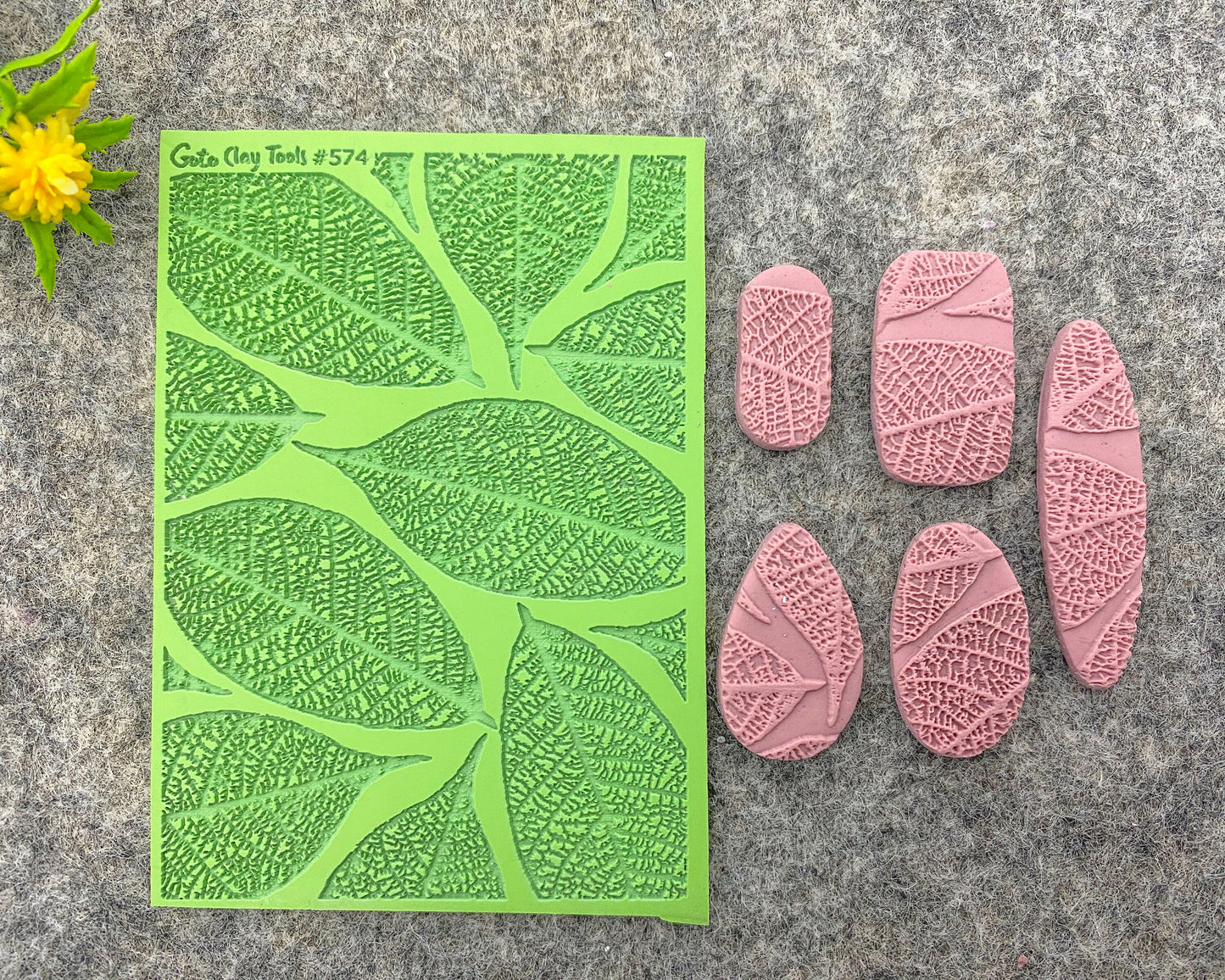 Dry Leaf Texture mat for polymer clay, Polymer Clay Rubber Texture mat, Texture Tile mats, Fimo, Sculpey, Cernit #574