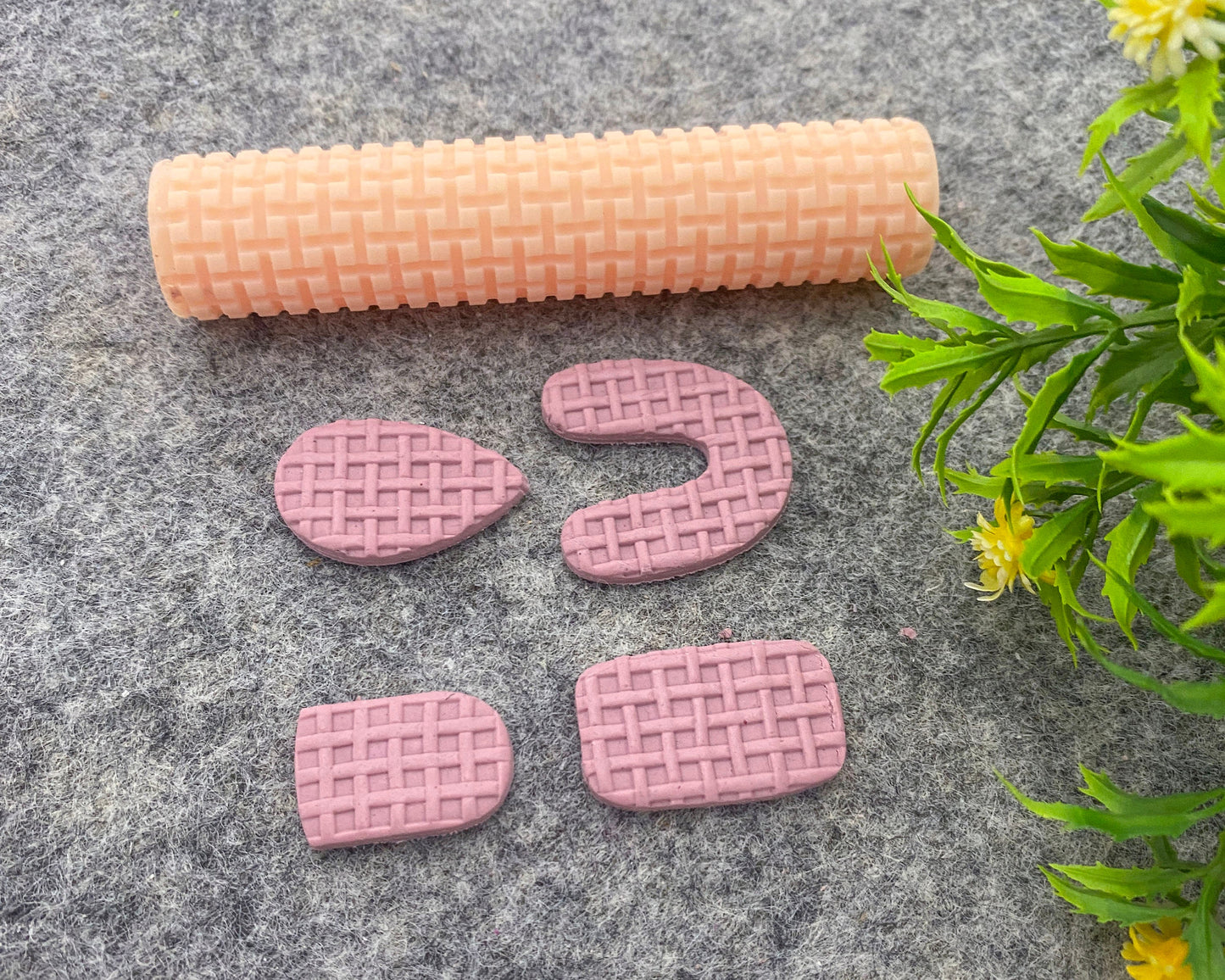Wicker Clay Texture Roller, Polymer Clay Texture Roller, Resin Hand Roller for Polymer Clay, Polymer Clay Tools #104