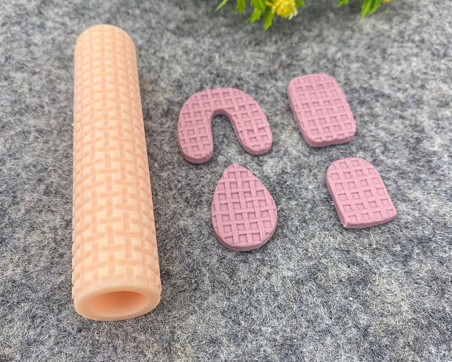 Wicker Clay Texture Roller, Polymer Clay Texture Roller, Resin Hand Roller for Polymer Clay, Polymer Clay Tools #104