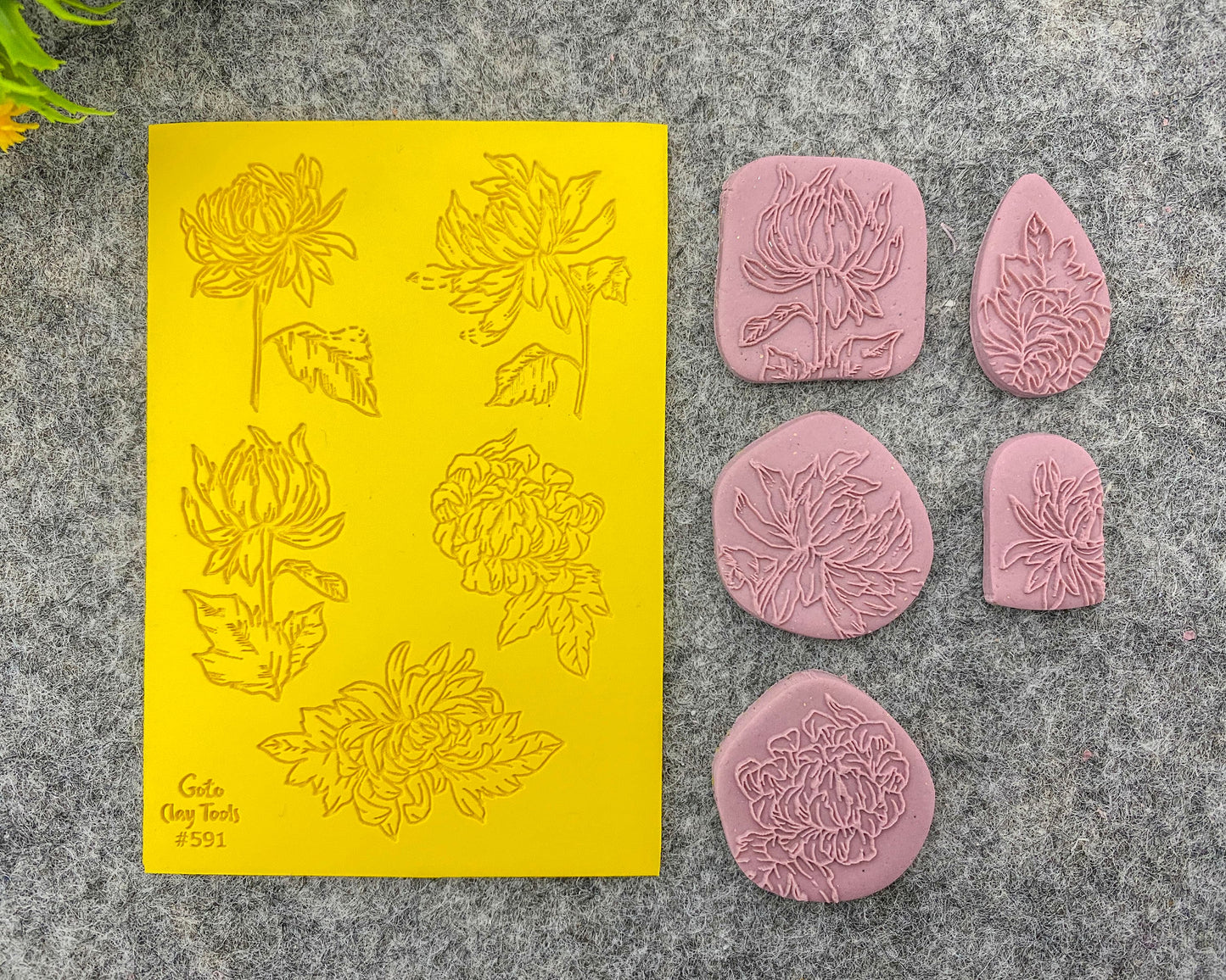 Flower Texture mat for polymer clay, Polymer Clay Rubber Texture mat, Texture Tile mats, Fimo, Sculpey, Cernit #591