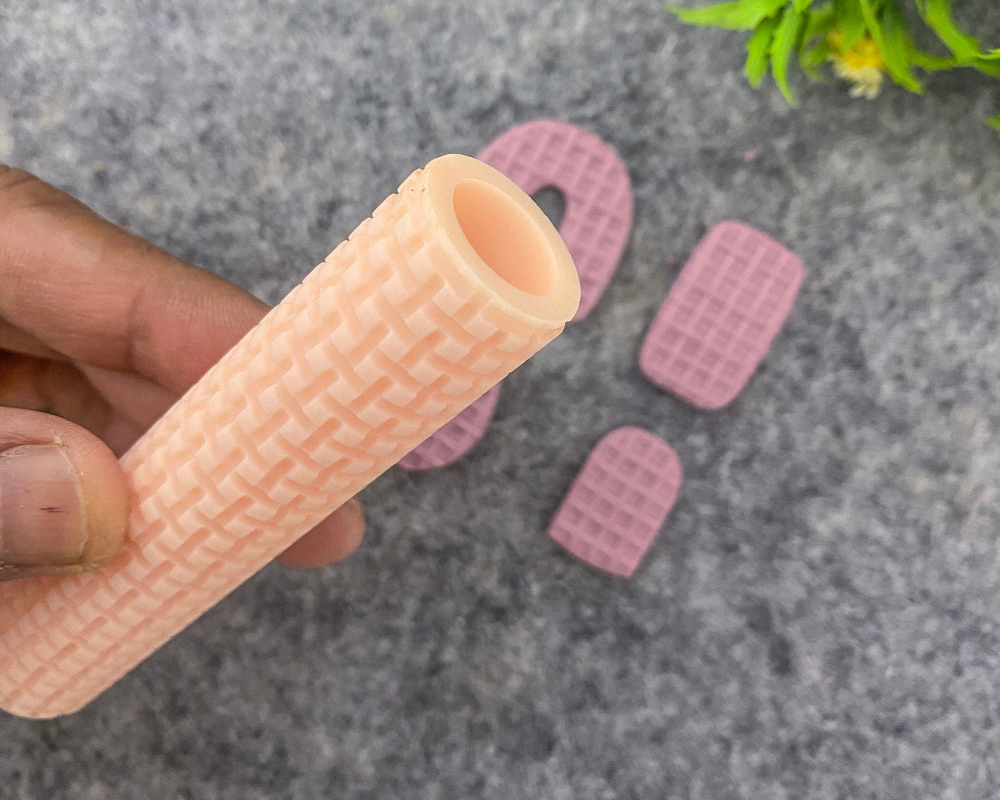 Wicker Clay Texture Roller, Polymer Clay Texture Roller, Resin Hand Roller for Polymer Clay, Polymer Clay Tools #104