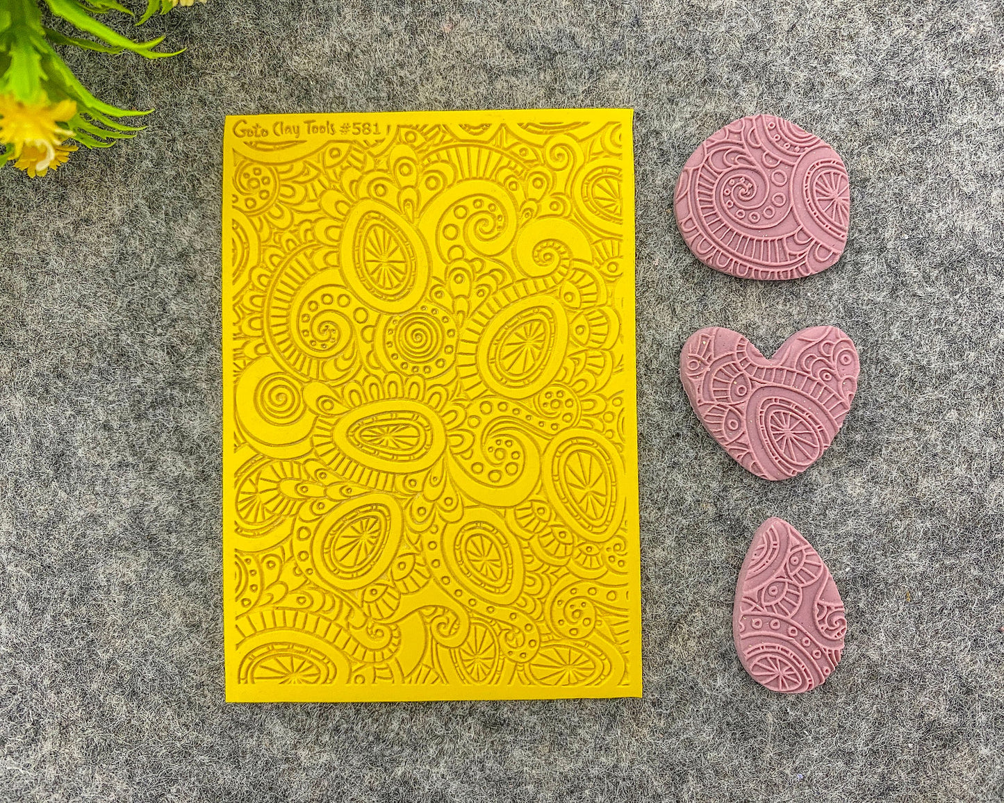 Doodle Texture mat for polymer clay, Polymer Clay Rubber Texture mat, Texture Tile mats, Fimo, Sculpey, Cernit #581