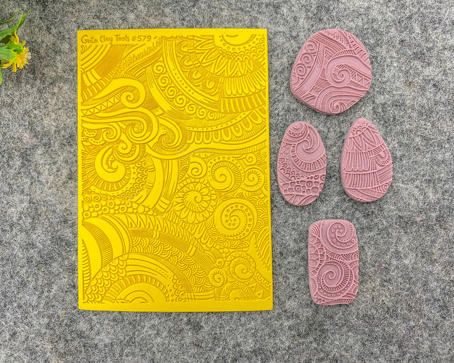 DOODLE Texture mat for polymer clay, Polymer Clay Rubber Texture mat, Texture Tile mats, Fimo, Sculpey, Cernit #579