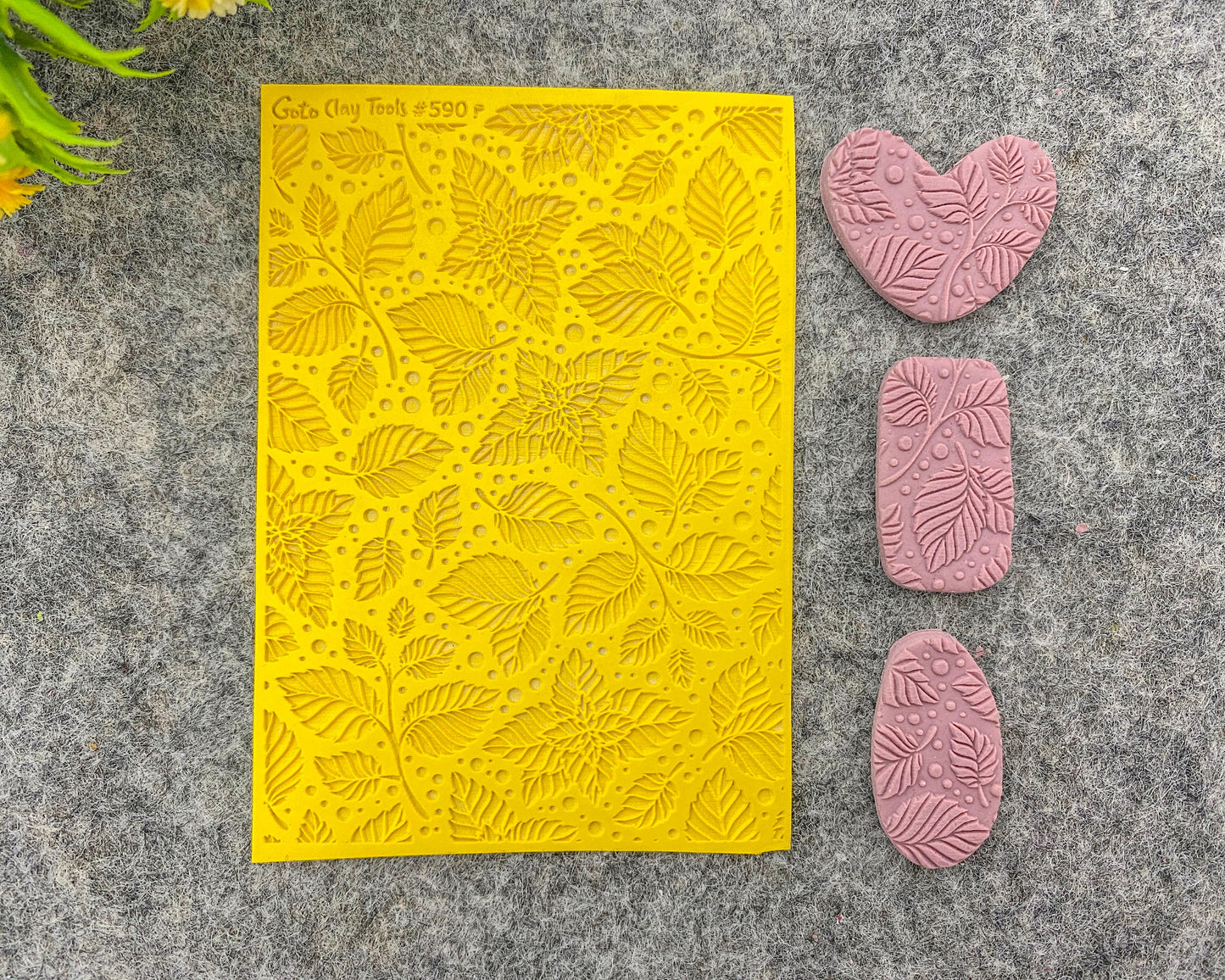 LEAVES Texture mat for polymer clay, Polymer Clay Rubber Texture mat, Texture Tile mats, Fimo, Sculpey, Cernit #590