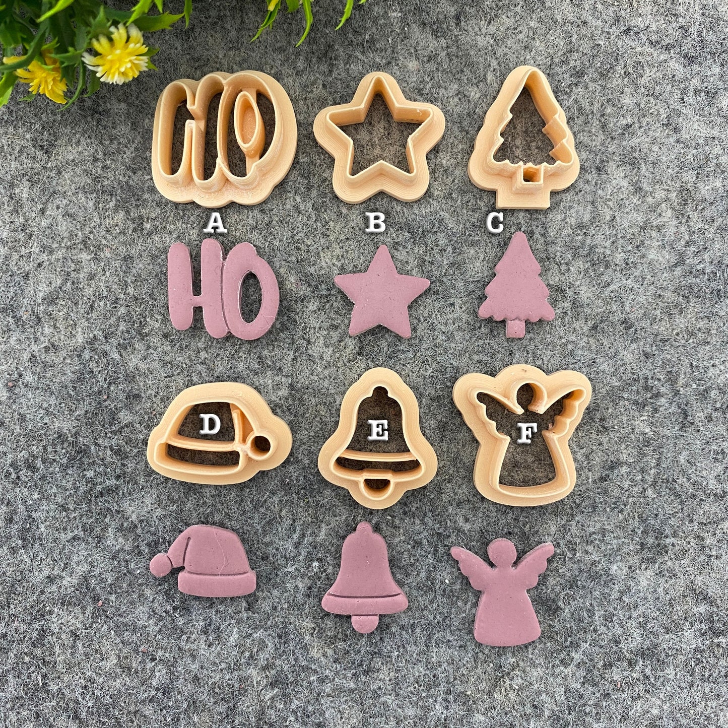 Christmas Clay cutters, Polymer Clay Cutters for Christmas | Winter Holiday Clay Earring Cutters | HO, Star, Xmas tree, Cap, Bell, Angel