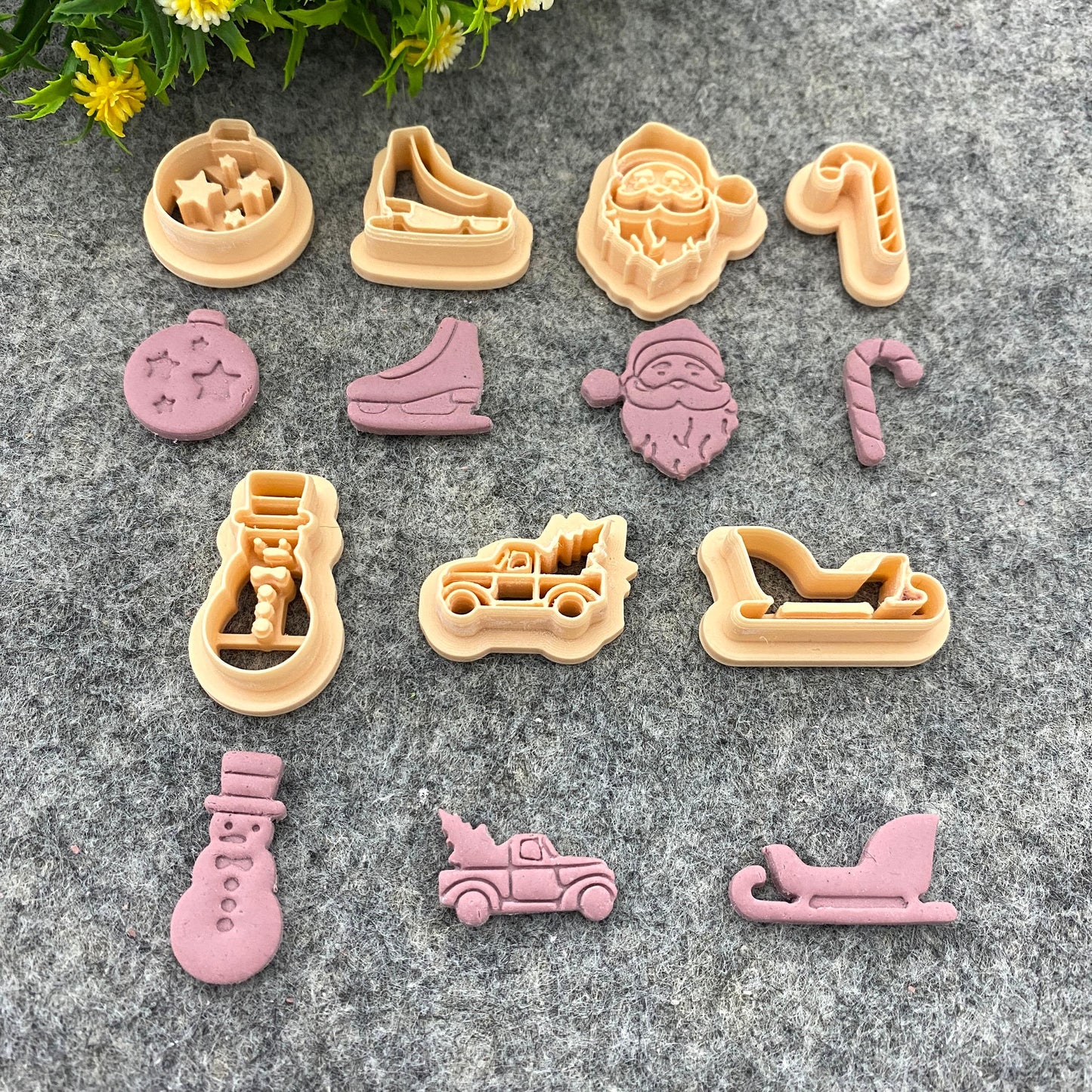 Christmas Clay cutters, Polymer Clay Cutters for Christmas | Winter Holiday Clay Earring Cutters | Santa face, Snowman, Christmas Ornament