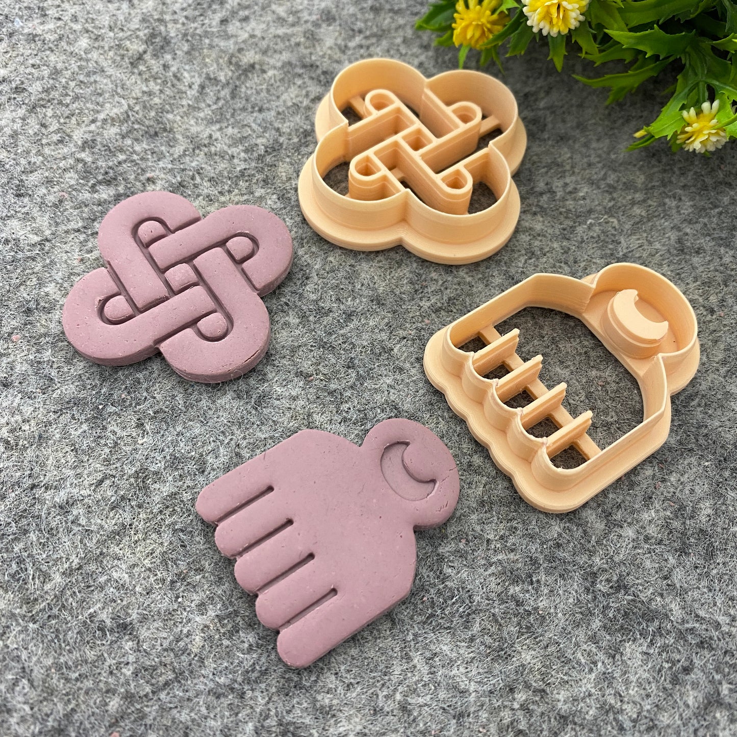 Adinkra symbol clay cutters, polymer clay cutter for earring making, African style clay cutters, Tribal cutters 687-Set-1