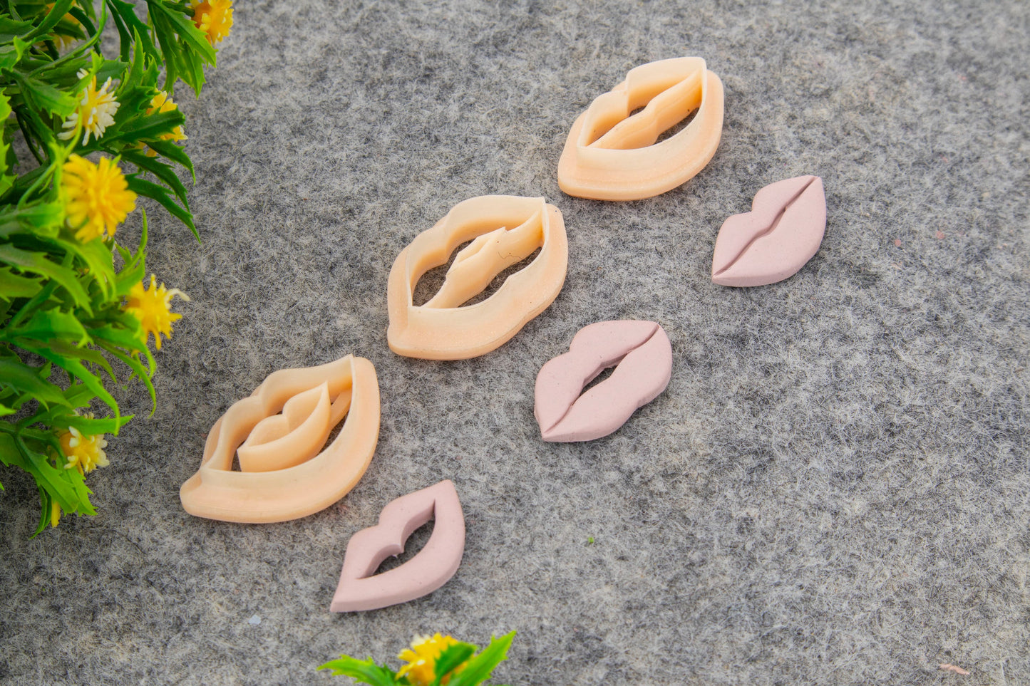 Valentine love lips, love kiss embossed clay cutter, polymer clay cutter for earring making #692
