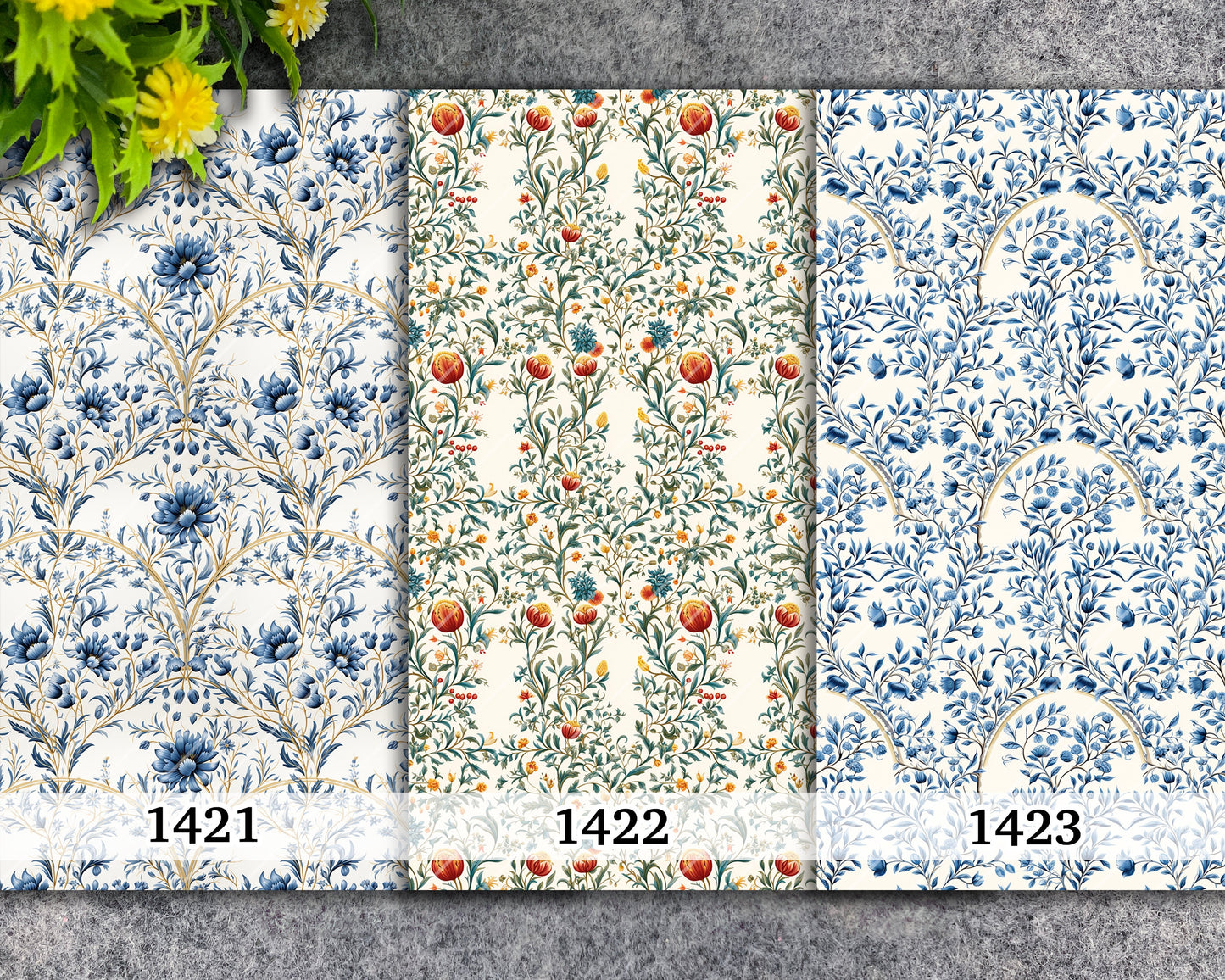 Water soluble Transfer paper for polymer clay, vintage william morris floral pattern, polymer clay image transfers, magic transfer paper