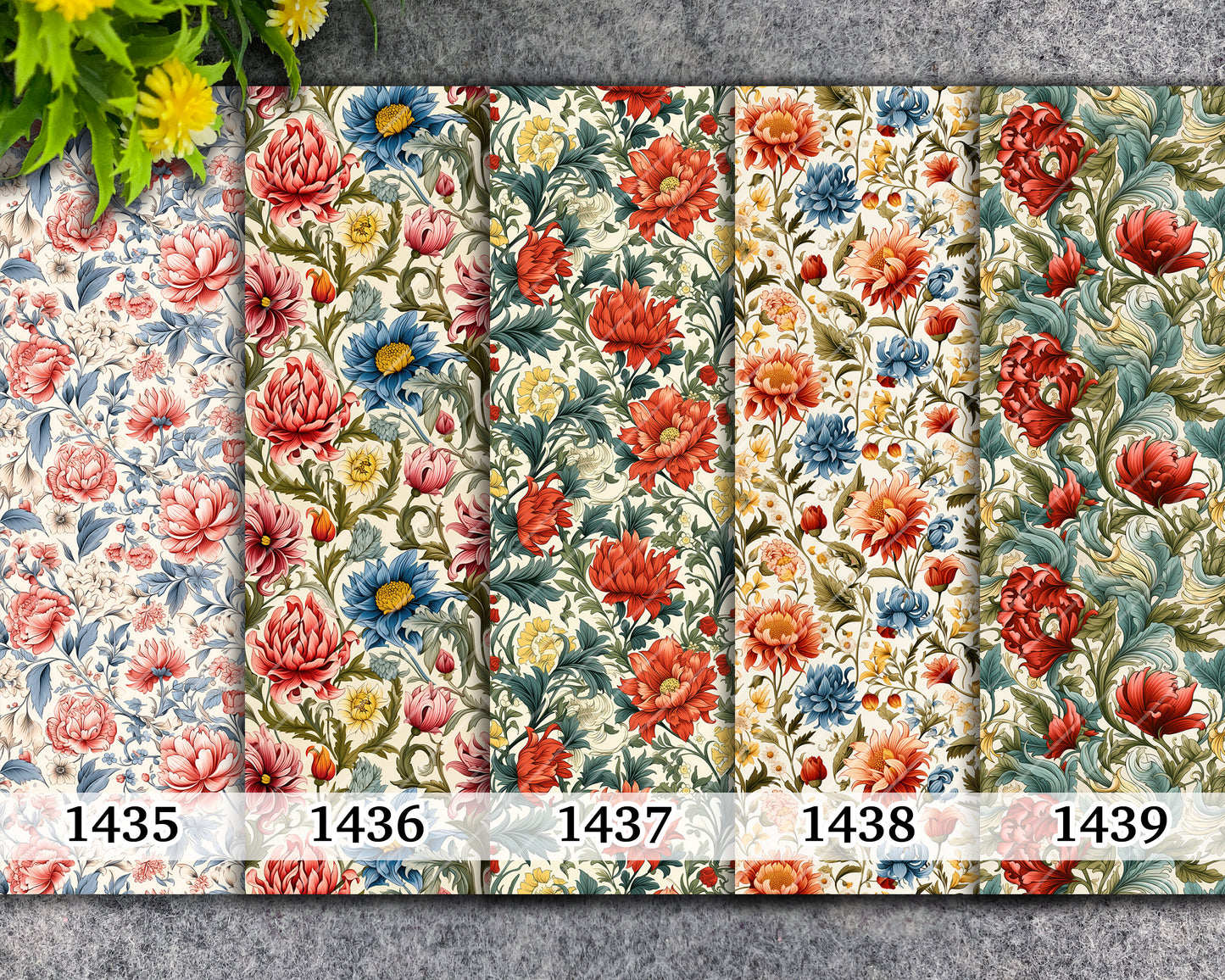Water soluble Transfer paper for polymer clay, Vintage floral pattern transfer paper, polymer clay image transfers, magic transfer paper