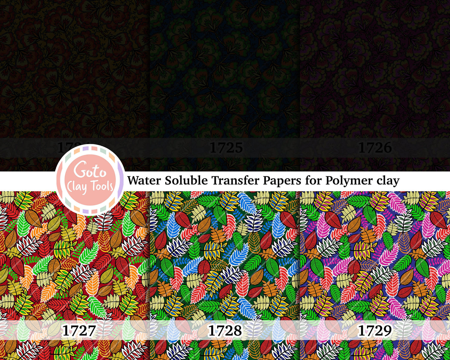 Water soluble Transfer paper for polymer clay, African Ankara pattern, polymer clay image transfers, magic transfer paper