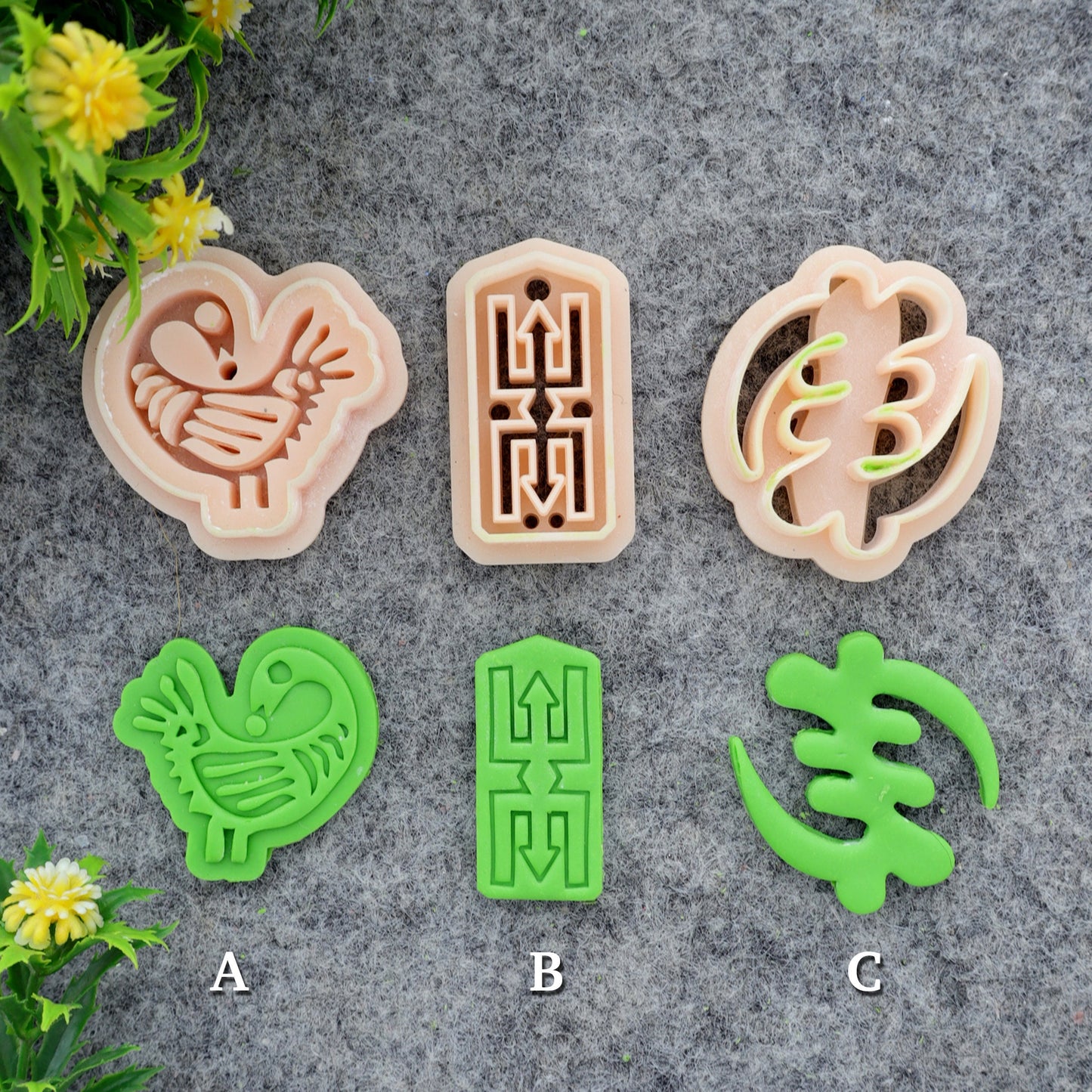 Adinkra symbol clay cutter, earring polymer clay cutter, Sankofa symbol cutter, Cooperation symbol cutter Polymer clay tools #710-set-5