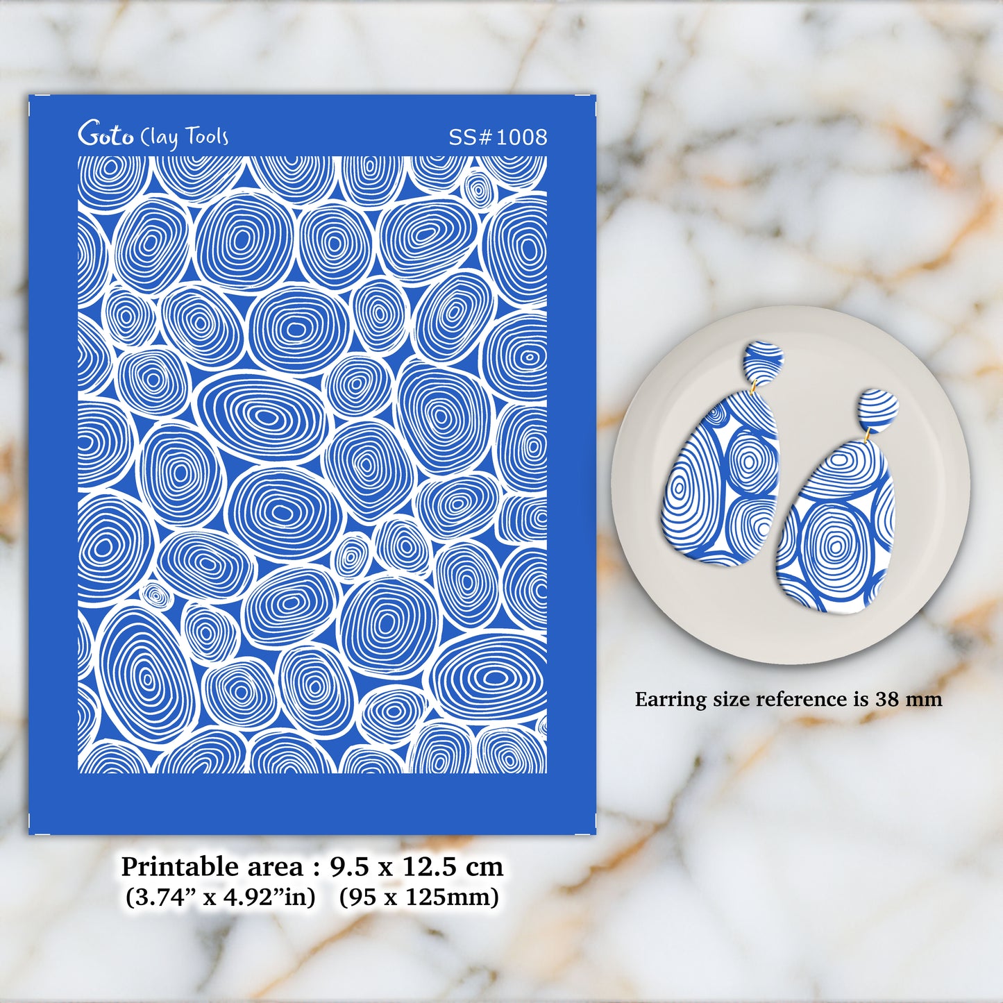 Circle contour Silkscreen for Polymer Clay Earring making, Clay Stencils, Clay Earring Silkscreen, Polymer Clay Supplies  SS#1008