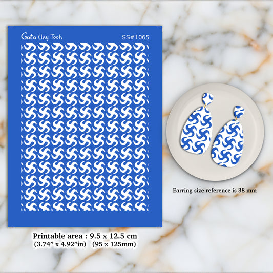 African style pattern Silkscreen for Polymer Clay Earring making, Clay Stencils, Clay Earring Silkscreen, Polymer Clay Supplies SS#1065