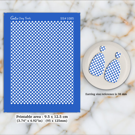 Doat pattern Silkscreen for Polymer Clay Earring making, Clay Stencils, Clay Earring Silkscreen, Polymer Clay Supplies SS#1085