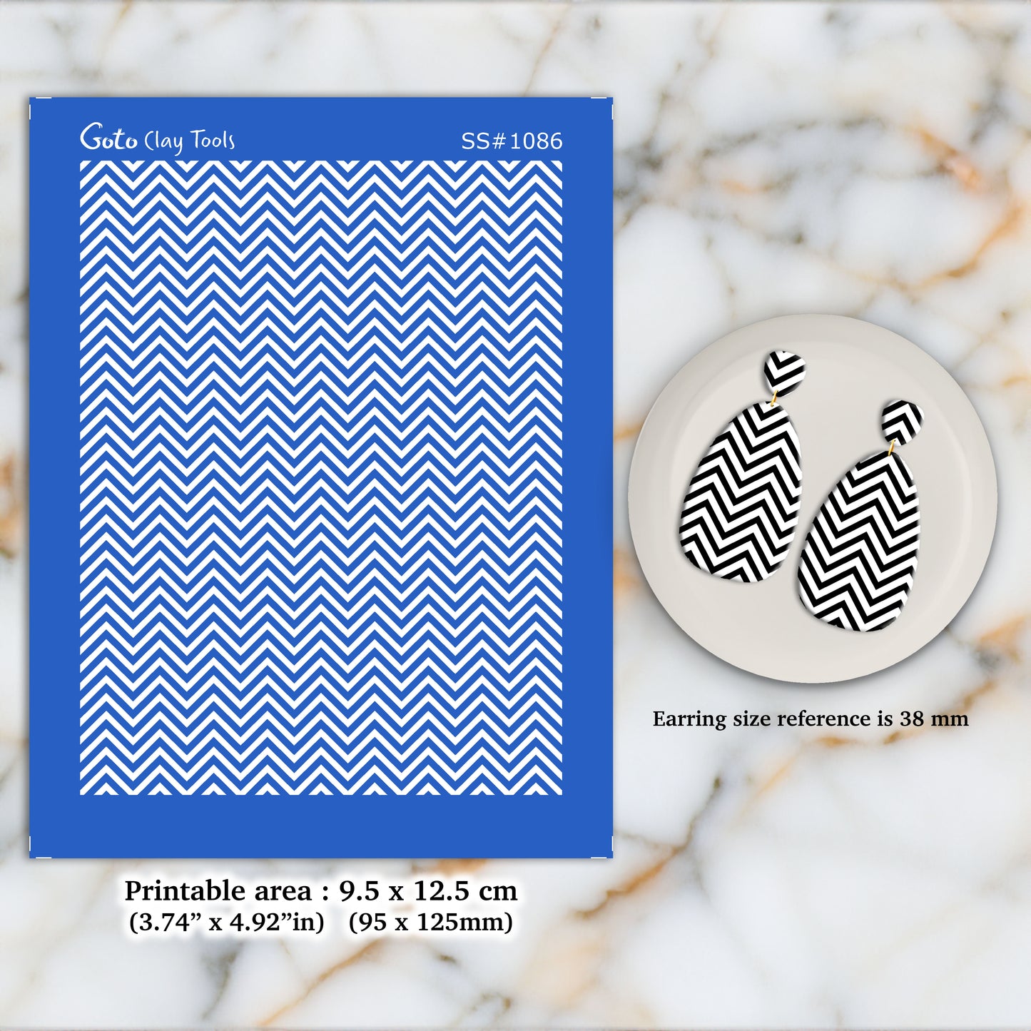 Chevron pattern Silkscreen for Polymer Clay Earring making, Clay Stencils, Clay Earring Silkscreen, Polymer Clay Supplies SS#1086