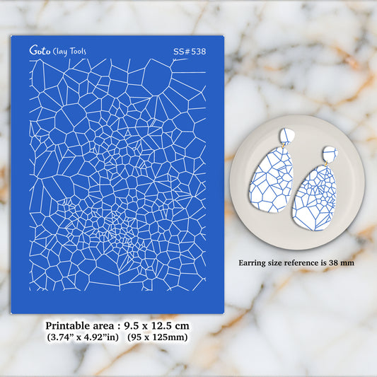 Crackle Silkscreen for Polymer Clay Earring making, Clay Stencils, Clay Earring Silkscreen, Polymer Clay Supplies SS#538