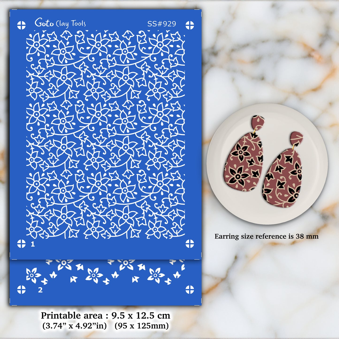 2 layers Indian style Silkscreen for Polymer Clay Earring making, Clay Stencils, Clay Earring Silkscreen, Polymer Clay Supplies SS#929