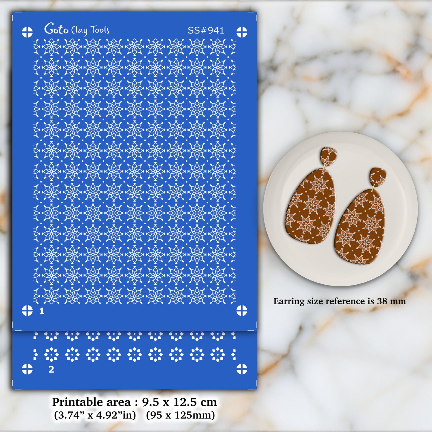 2 layers Indian style Silkscreen for Polymer Clay Earring making, Clay Stencils, Clay Earring Silkscreen, Polymer Clay Supplies SS#941