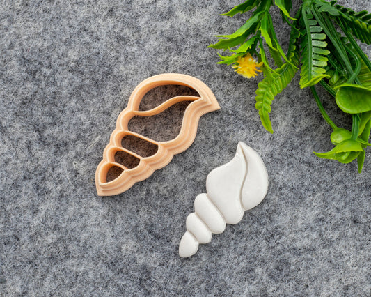 Seashell Summer Clay Cutter, Tulip Shell Summer Polymer Clay Cutter, Cookie & Fondant Cutter, Swirl Shell Summer Cutter for Clay