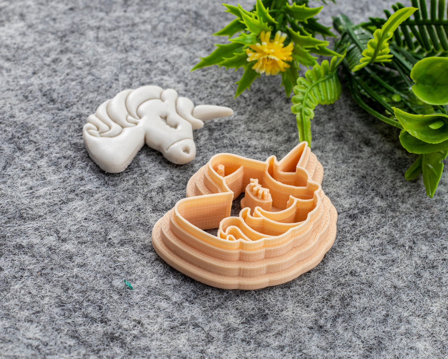 Unicorn Head Polymer Clay Cutter: Embossed Earring Design