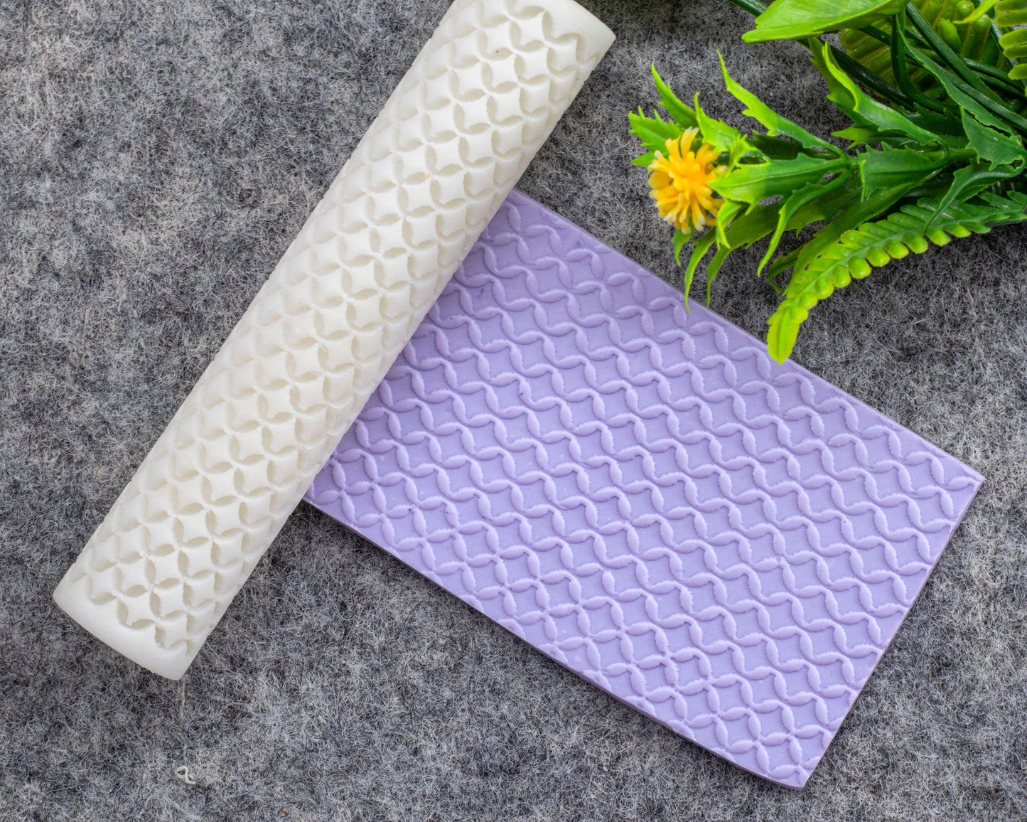 Rhombus Texture Roller for Polymer Clay: Pottery Tool
