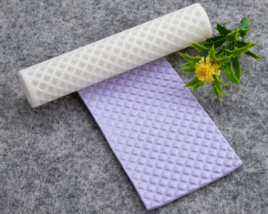 Cross Line Texture Roller for Polymer Clay: 10cm PLA Tool