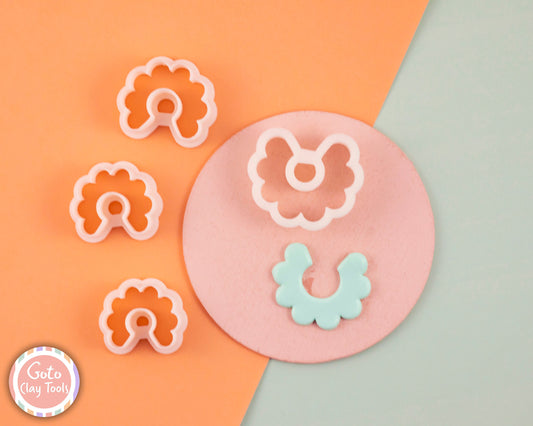 Hoop Flower cutter, Polymer clay cutter, Clay earring cutters, Polymer clay tools, 3D printed cutters