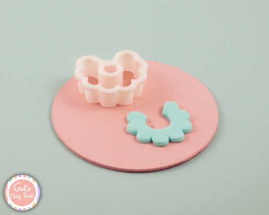 Hoop Flower Cutter: Polymer Clay Earring Tools, 3D Printed