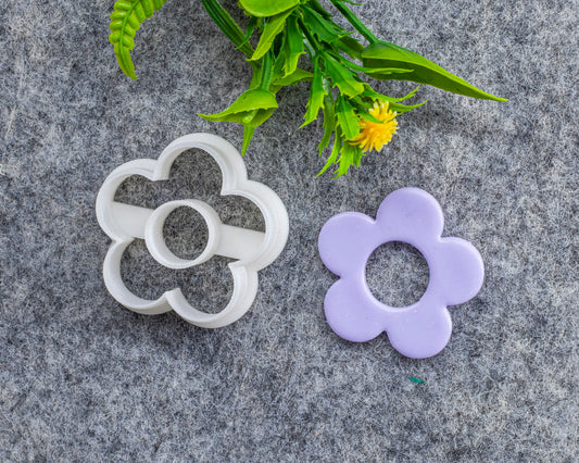 Embossed 5 Petal Flower Clay Cutter: Polymer Earring Tool