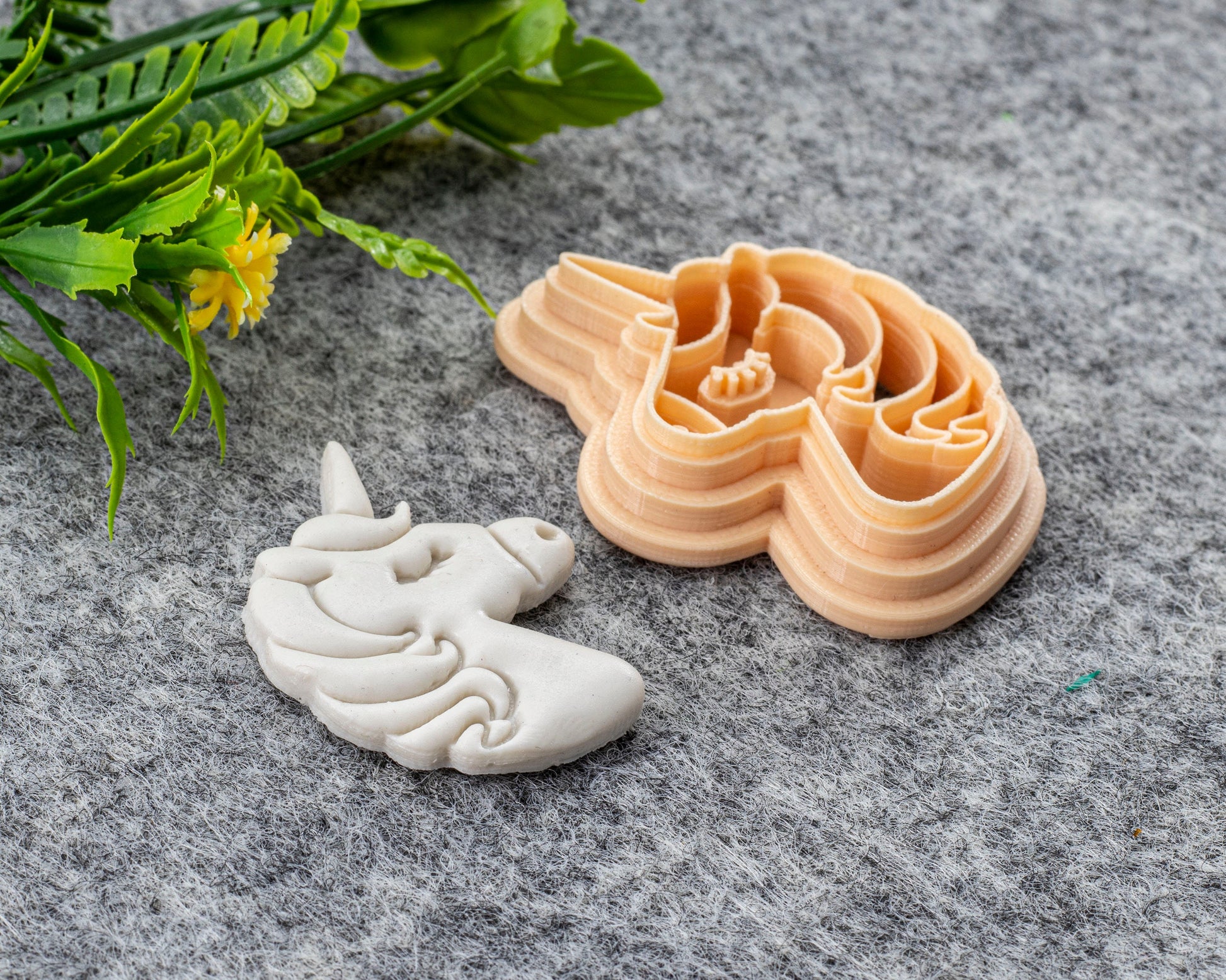 Unicorn Head Polymer Clay Cutter: Embossed Earring Design