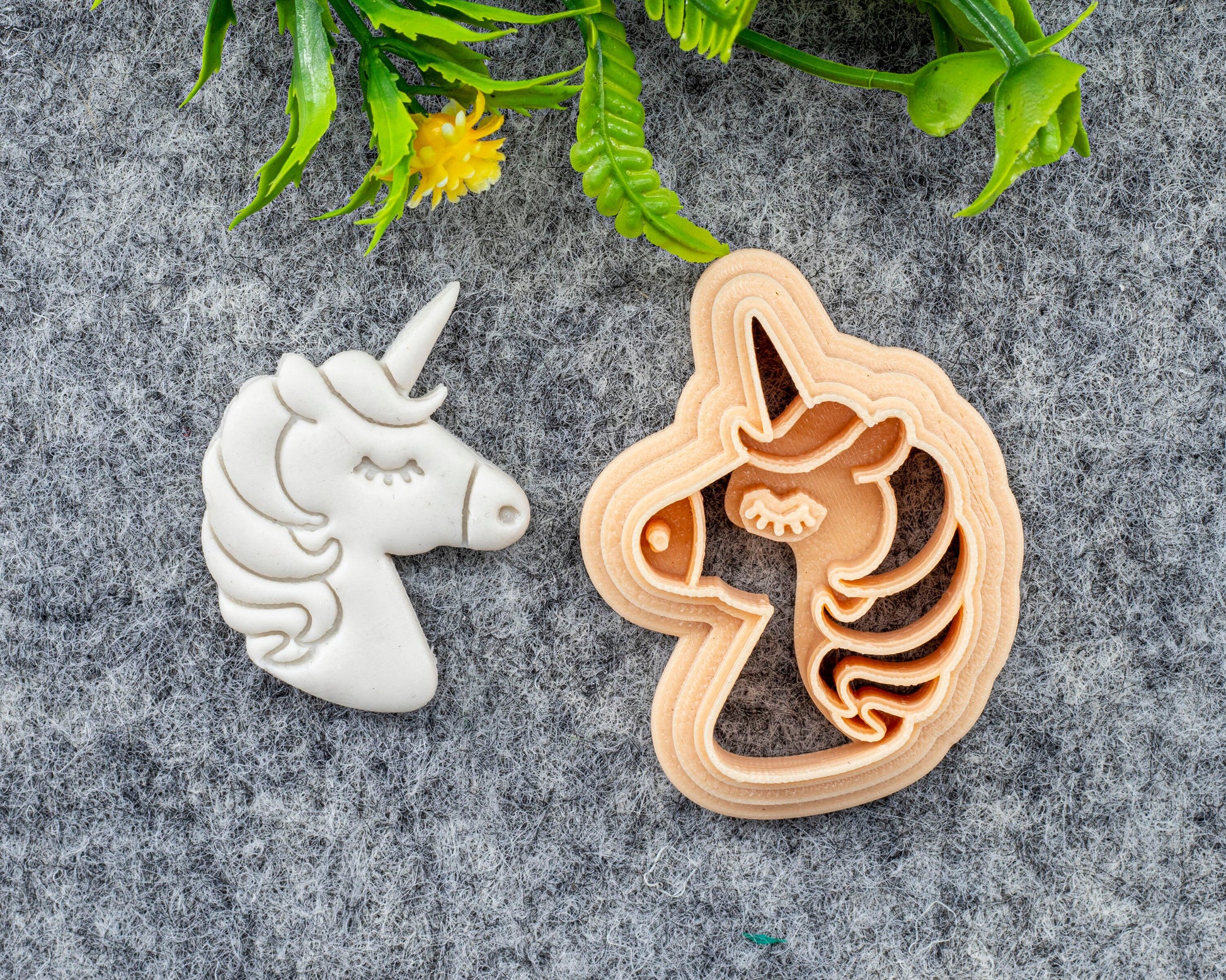 Unicorn Head Polymer Clay Cutter: Embossed Earring Design