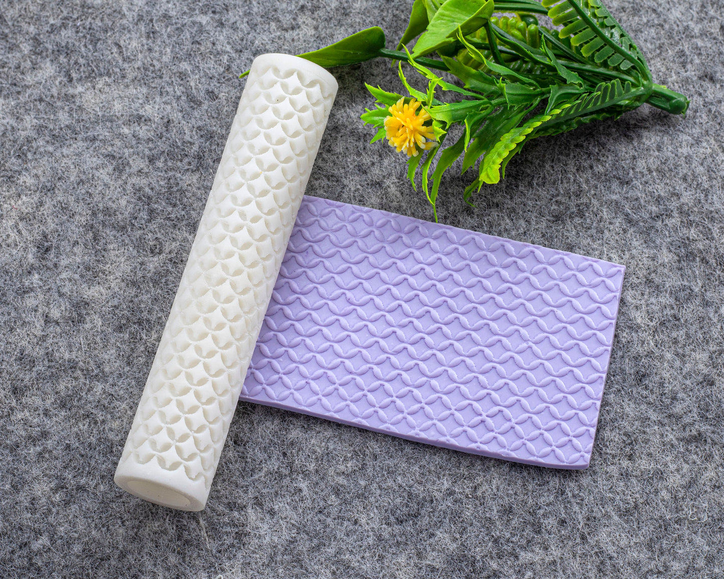 Rhombus Texture Roller for Polymer Clay: Pottery Tool