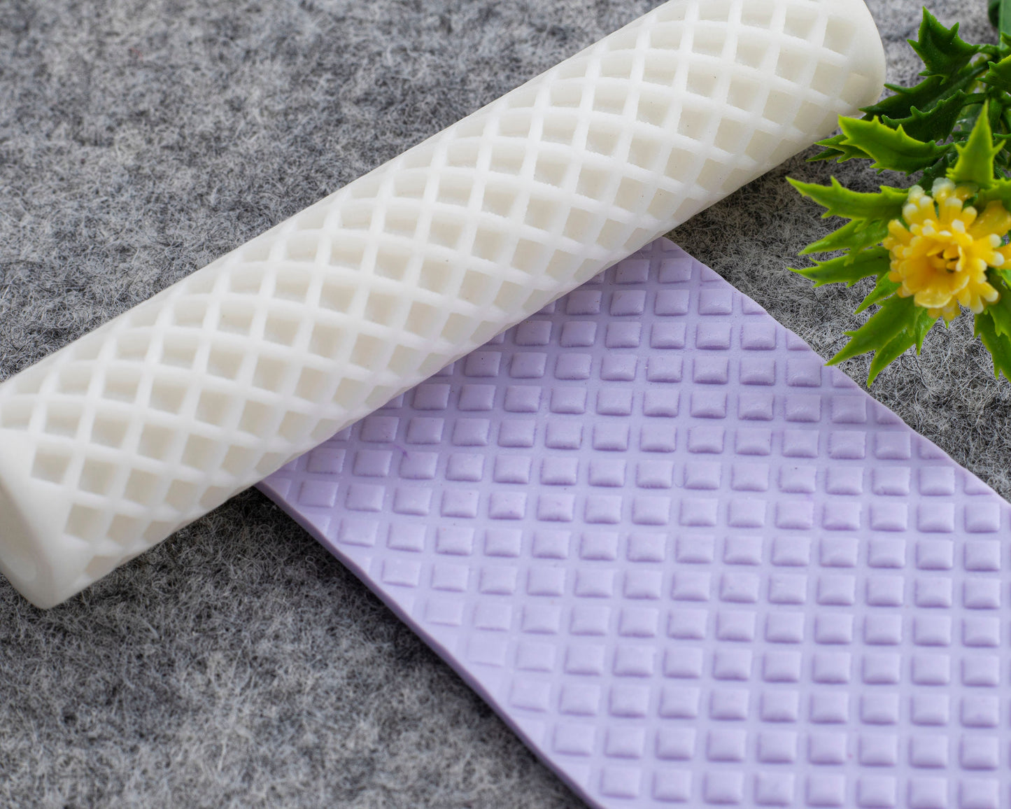 Cross Line Texture Roller for Polymer Clay: 10cm PLA Tool