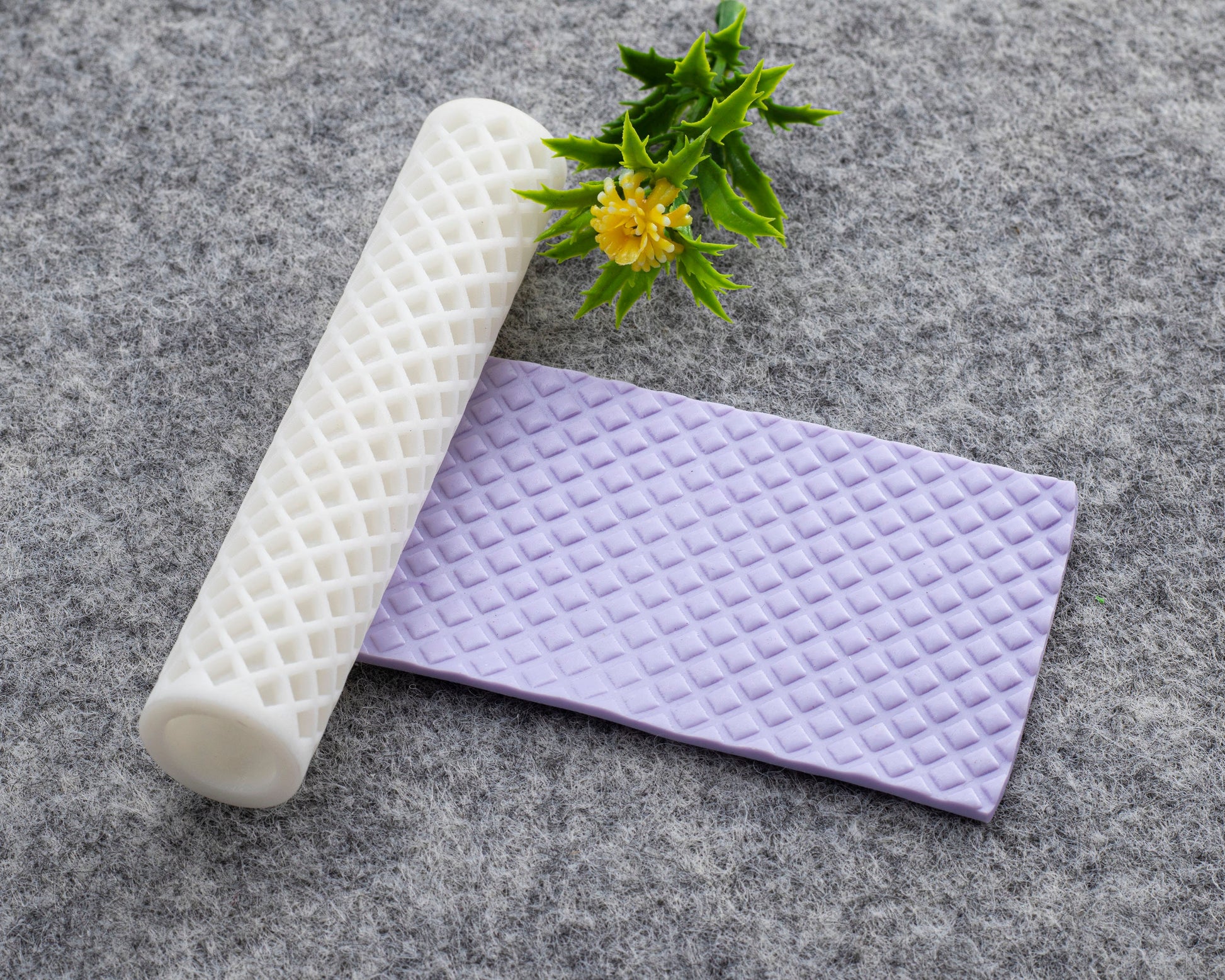 Cross Line Texture Roller for Polymer Clay: 10cm PLA Tool