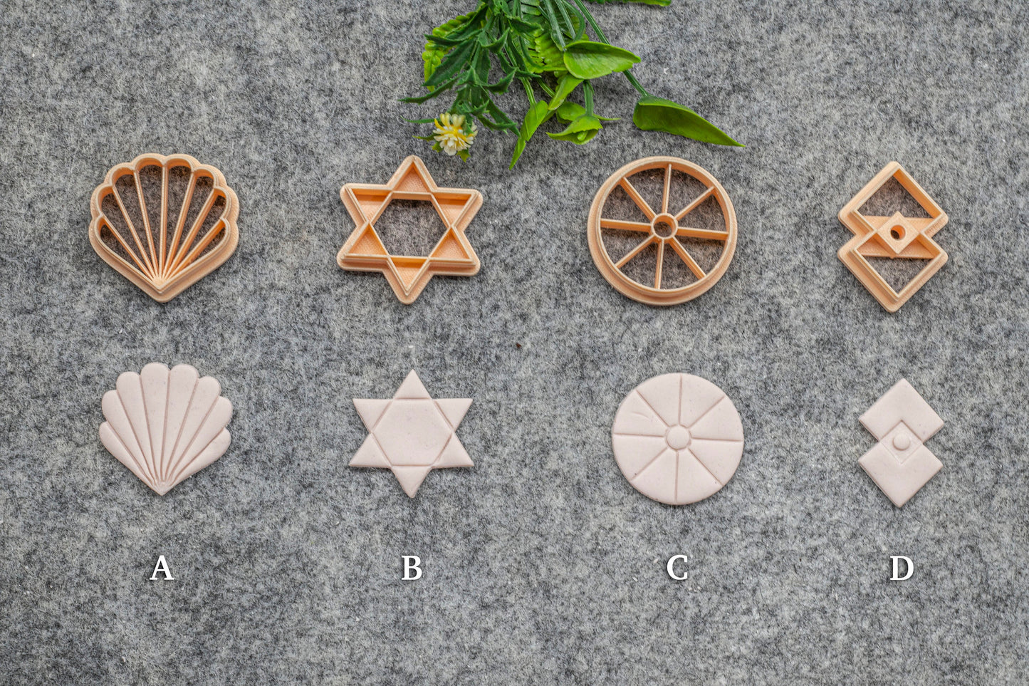 Shell Star Wheel interlinked square shape Polymer clay cutter, Clay earring cutters, Polymer clay tools, 3D printed cutters#630