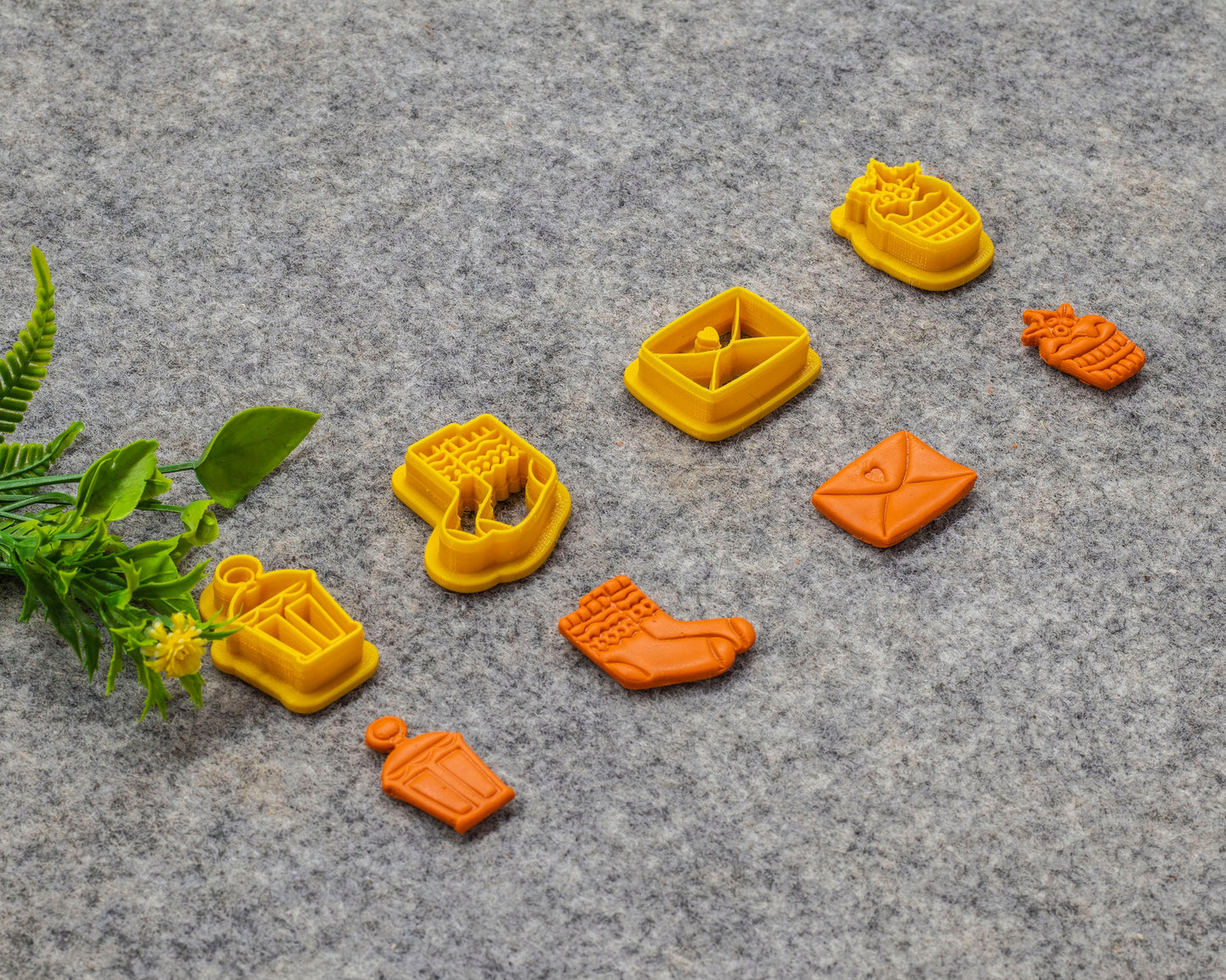 Christmas Polymer Clay Cutters: Lantern, Socks, Envelope, Pastry
