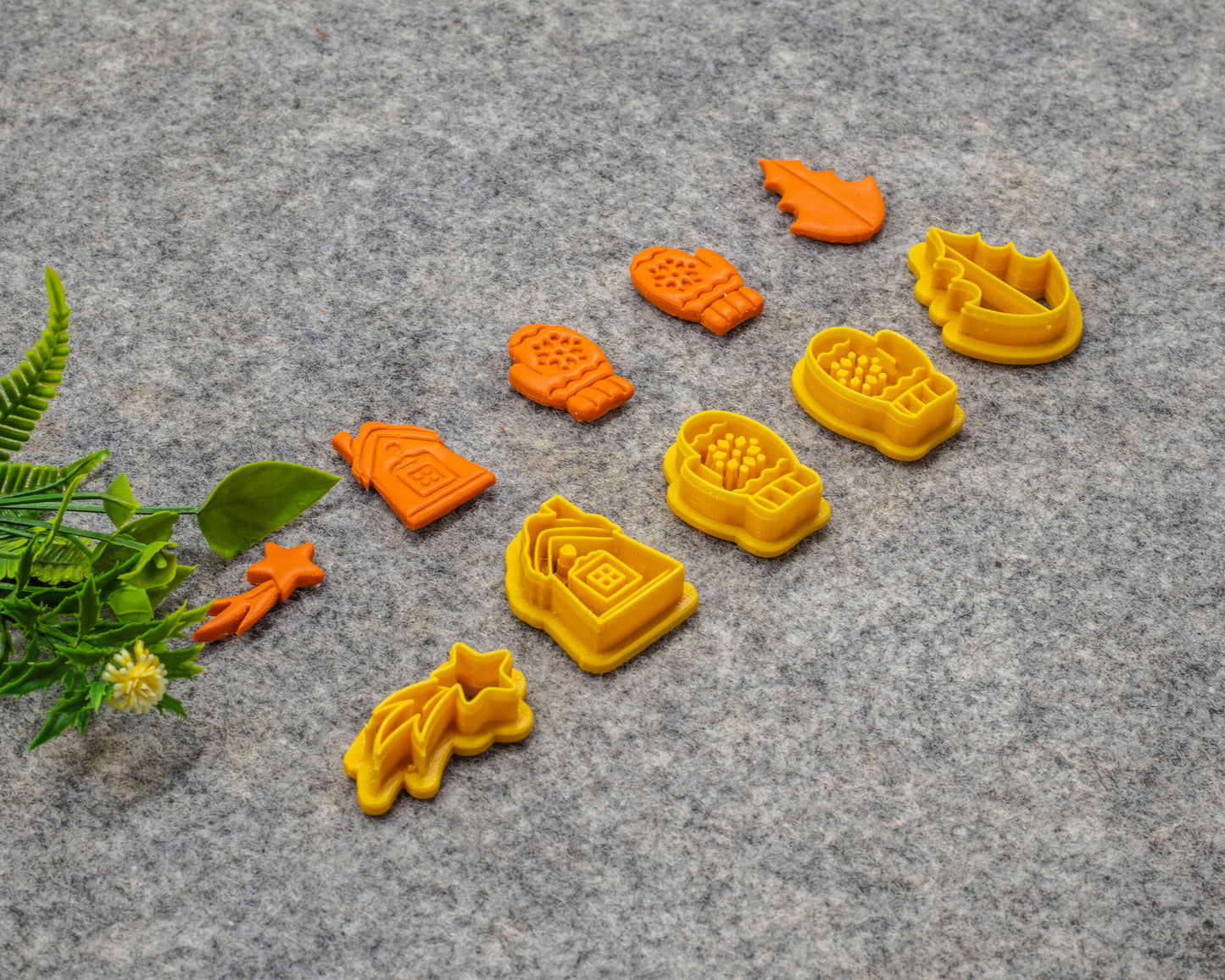 Christmas Shooting Star Snowy home Gloves Leaf shape Polymer clay cutter, Clay earring cutters, Polymer clay tools, 3D printed cutters