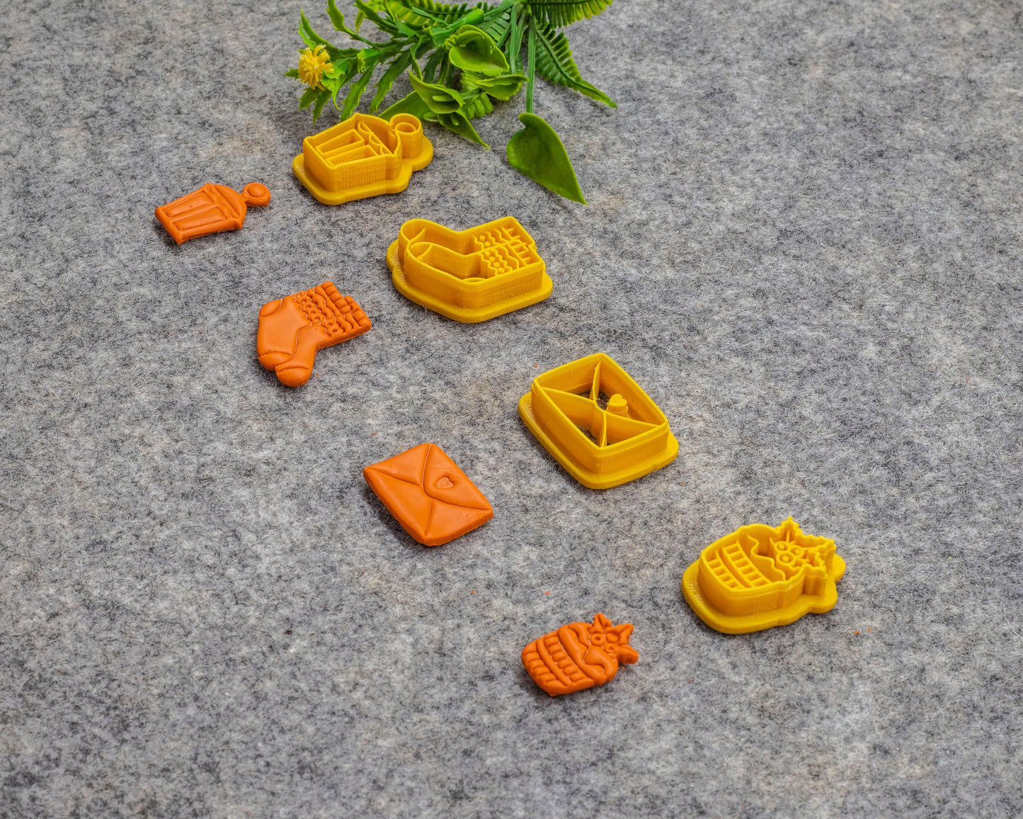 Christmas Polymer Clay Cutters: Lantern, Socks, Envelope, Pastry