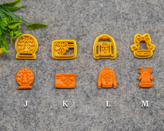 Christmas Snow Gift Sweater Bell shape Polymer clay cutter, Clay earring cutters, Polymer clay tools, 3D printed cutters