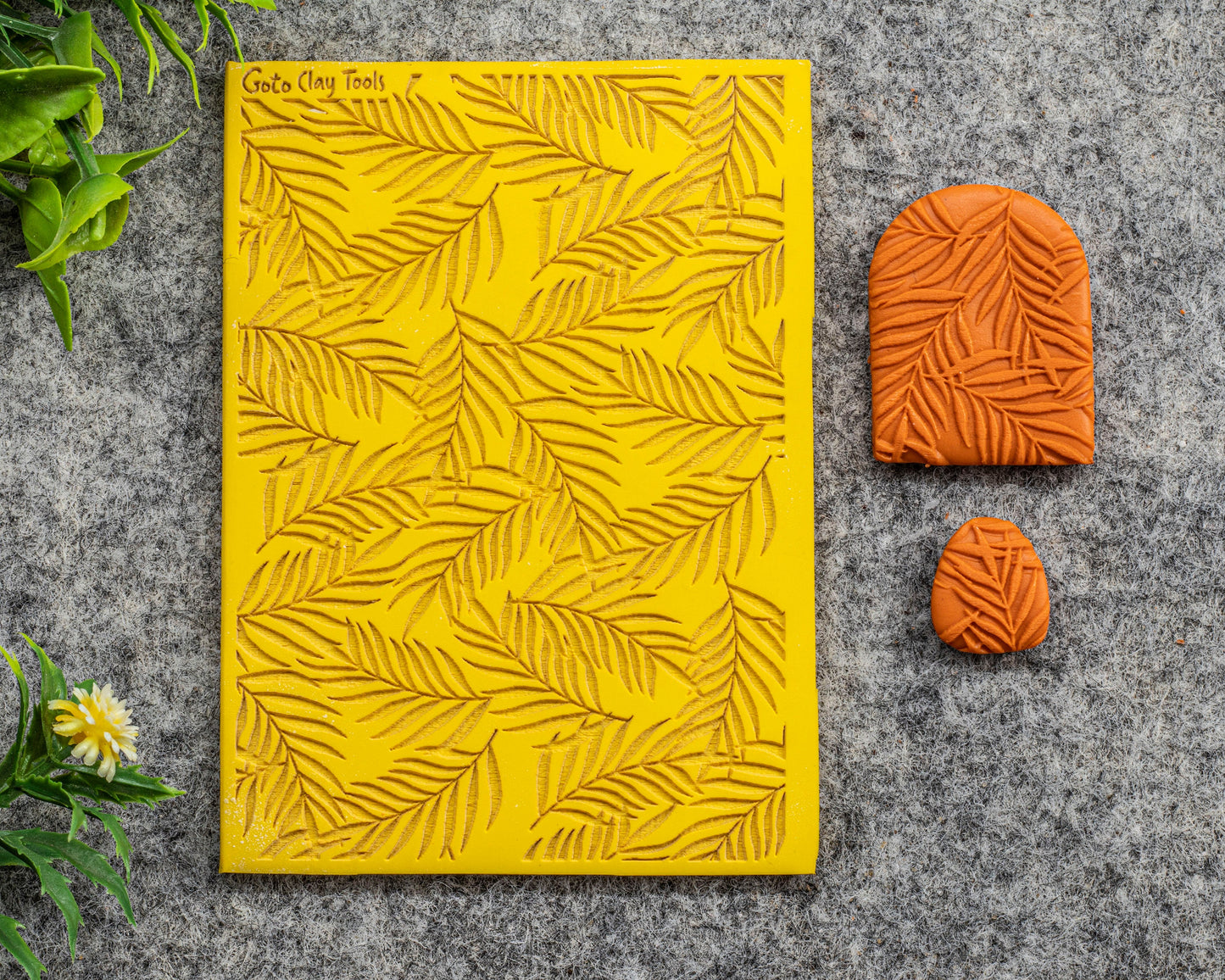 Palm Leaves Texture mat for polymer clay, Polymer Clay Rubber Texture mat, Texture Tile mats, Fimo, Sculpey, Cernit #564