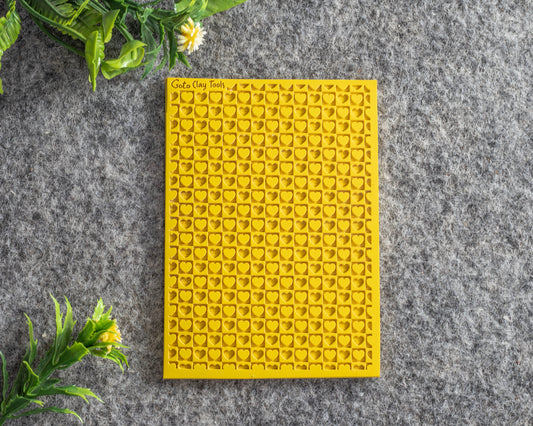 Checkered Heart Rubber Texture Mat for Polymer Clay Jewelry
