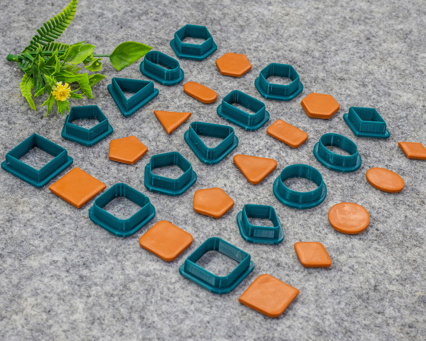 Basic Shape Polymer Clay Cutters: Circle, Square, Oval, Triangle, Hexagon
