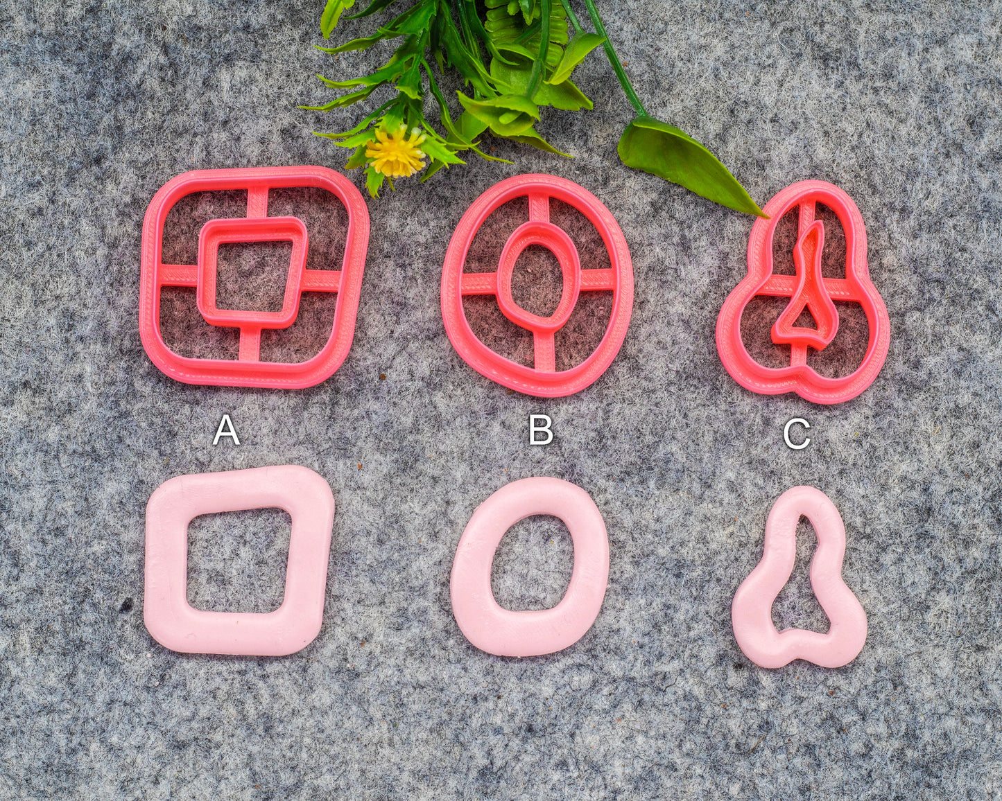 Organic Shape Polymer Clay Cutters: 3D Printed Earring Tools #609