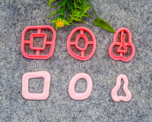 Organic Shape Polymer Clay Cutters: 3D Printed Earring Tools #609