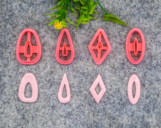 Organic Shape Polymer Clay Earring Cutters: 3D Printed PLA Tools #612