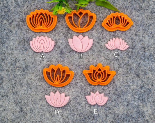 Lotus Polymer Clay Cutter: Embossed Jewelry Tool #614