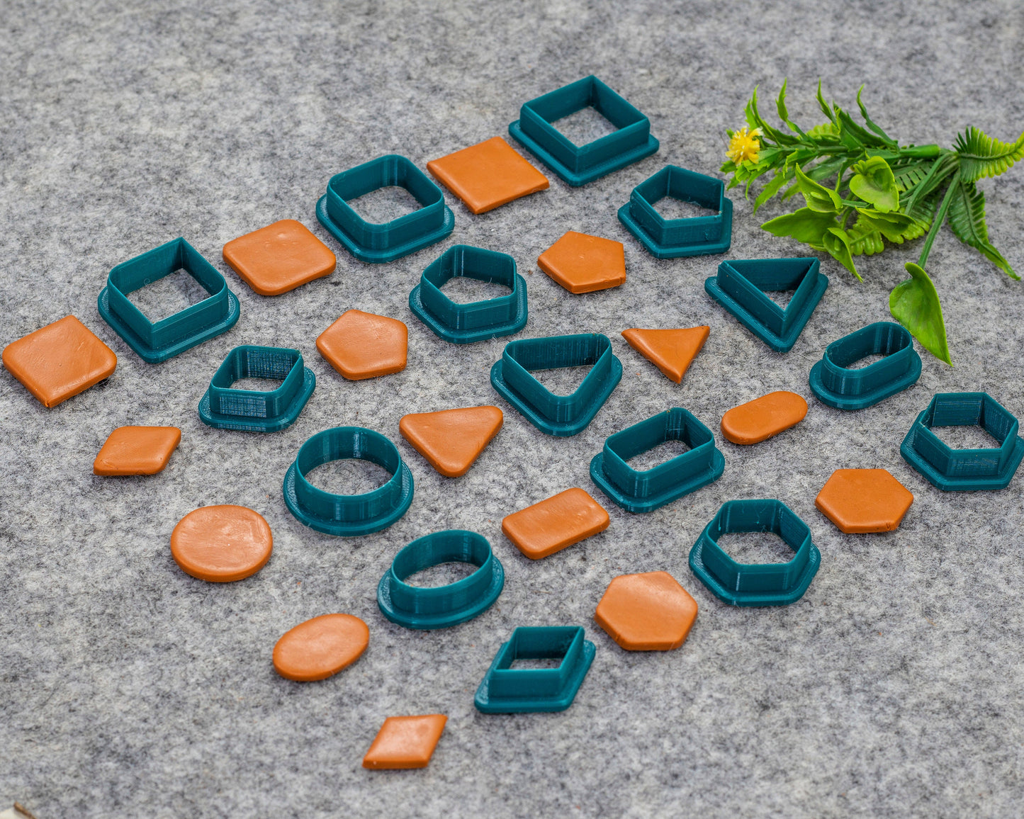 Basic Shape Polymer Clay Cutters: Circle, Square, Oval, Triangle, Hexagon