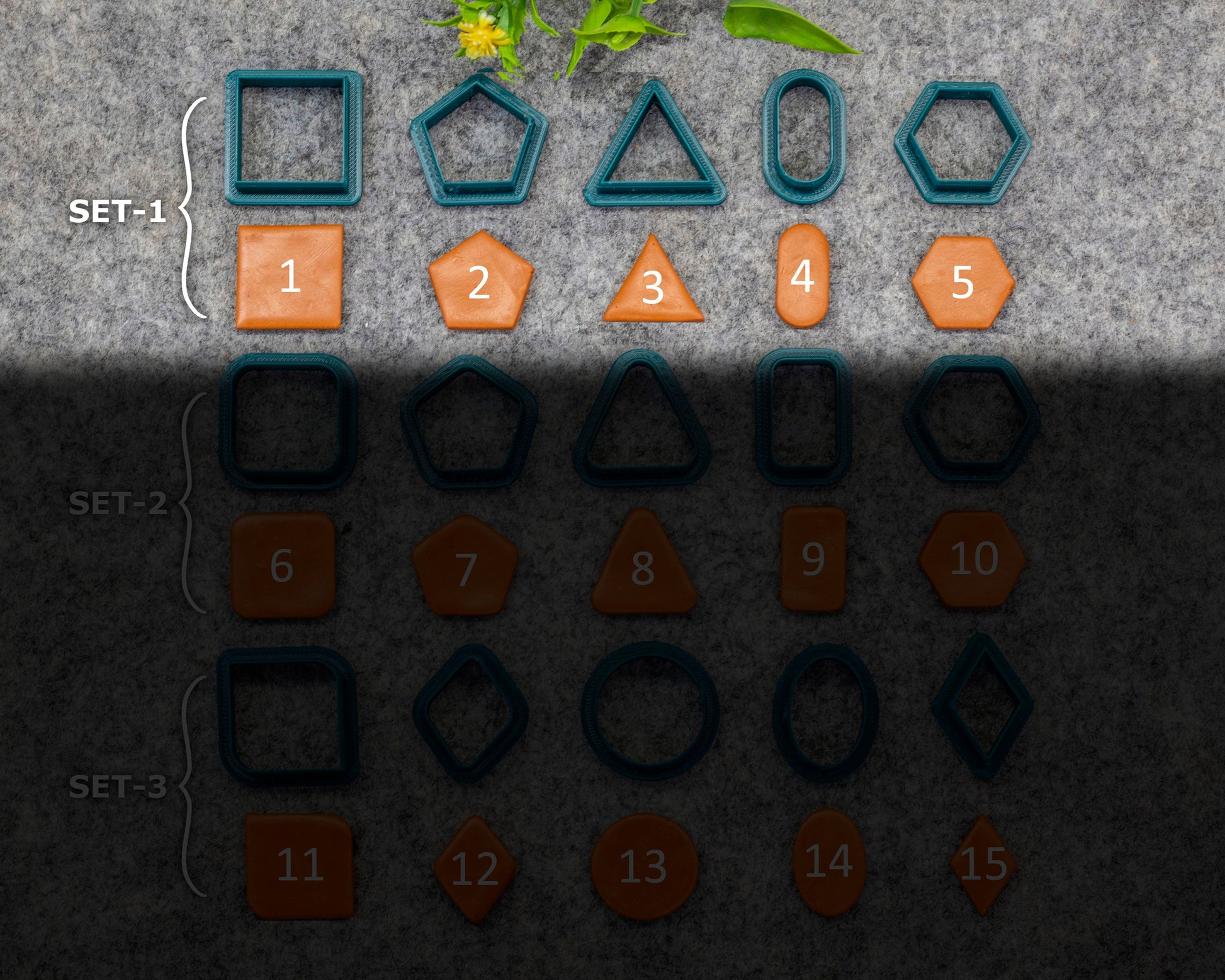 Basic shape Cutters for polymer clay | Polymer clay cutter | Clay Cutters Circle, Square, Oval, Triangle, hexagon capsule cutters